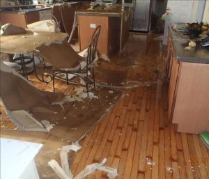 Ceiling collapse dining room